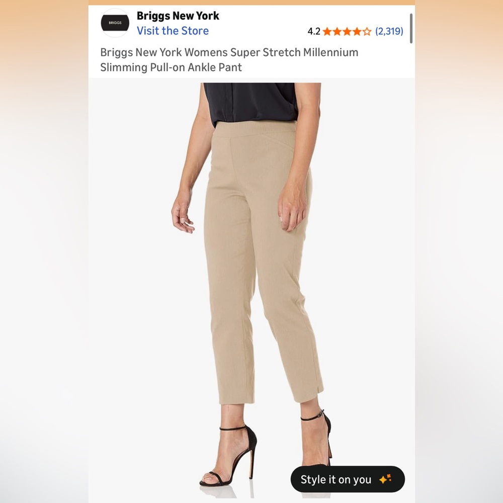 Briggs New York Beige Ankle Pants